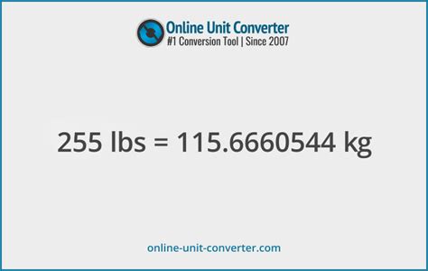 Convert 255 Pounds to Kilograms